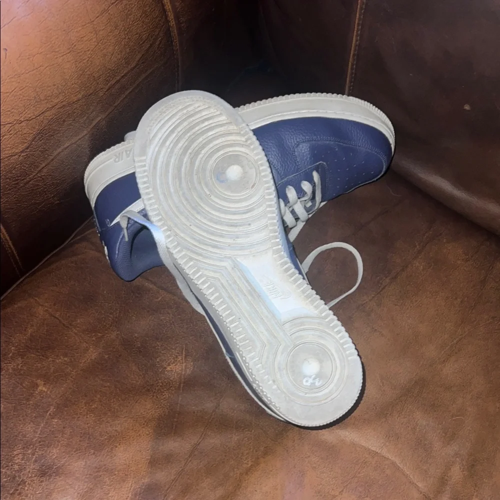 Nike Navy and White Air Force 1 Sneakers